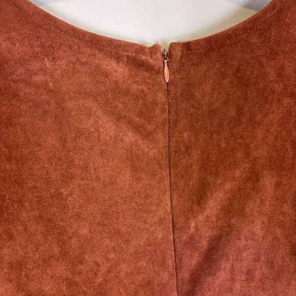 New Anthropologie Brown Cedar Faux Suede Sleeveless Jumpsuit XL - Picture 11 of 11